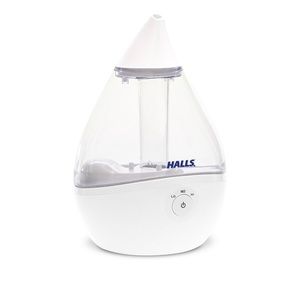 HALLS® Droplet Cool Mist Humidifier, 0.5 GAL, Clear/White